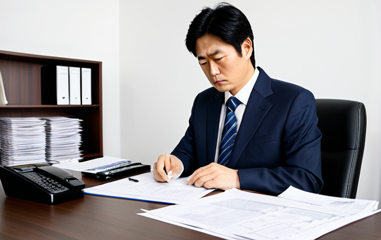 짱구 아빠의 개그 포인트 - Hiroshi at Work**

"A fully clothed, professional-looking businessman, Hiroshi Nohara, in a modest b...