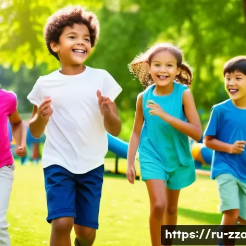 Home 32 짱구의 반 친구 카스카베 방범대 멤버 - A vibrant group of diverse children playing together outdoors in a sunny park setting, each child sh...